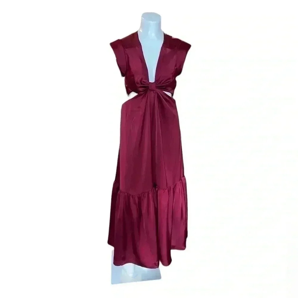 Jason Wu v-neck cutout midi dress sz  S